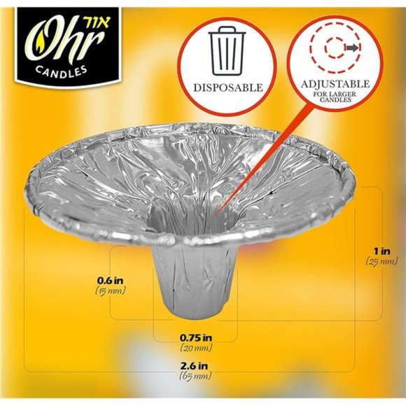 Extra Heavy Disposable Aluminium Foil Candle Holder, Drip Cup Bobeches -100 Pack - Picture 2 of 8